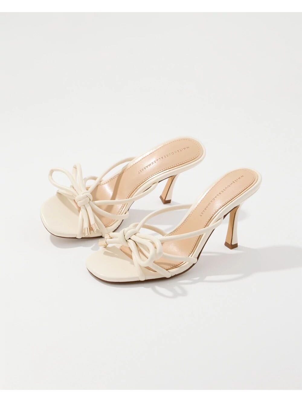 White House Black Market Knotted Bow Strappy Heeled Sandal size 10